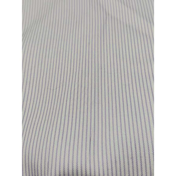 Anne Klein Top Women Purple Pinstripe Long Slv Collared Button Front 100% Cotton - Picture 6 of 9